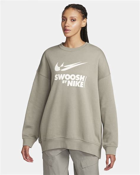 fleeceshirt met ronde hals voor dames nike sportswear essential|Nike Sportswear oversized fleeceshirt met ronde hals voor dames.